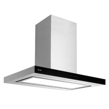 90cm Island Cooker Hood Stainless Steel & Black