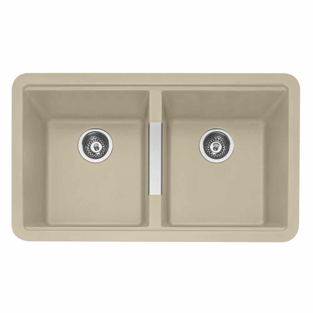 Geotech Granite Double Bowl Undermounted Sink in Desert Sand