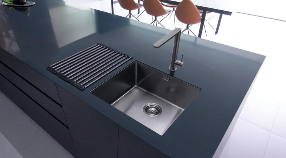 Gunmetal Sink with Matching Single Control Tap & Fold Mat