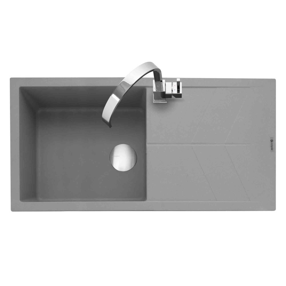 Geotech Granite Sink with Drainer in Pebble Grey