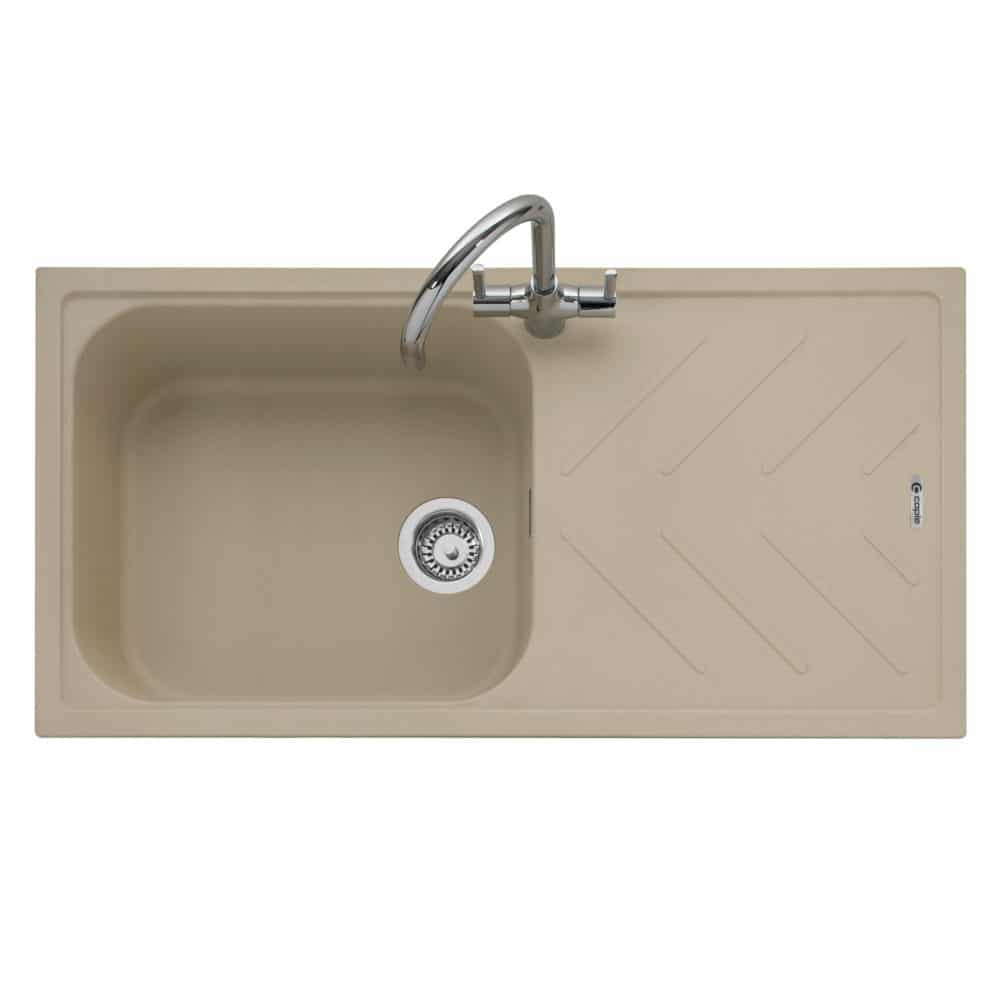 Geotech Granite Inset Sink with Drainer in Desert Sand