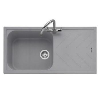 Geotech Granite Inset Sink with Drainer in Pebble Grey