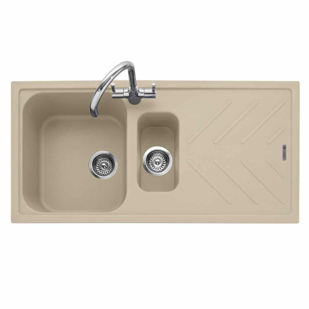 Geotech Granite Inset Sink with Drainer in Desert Sand