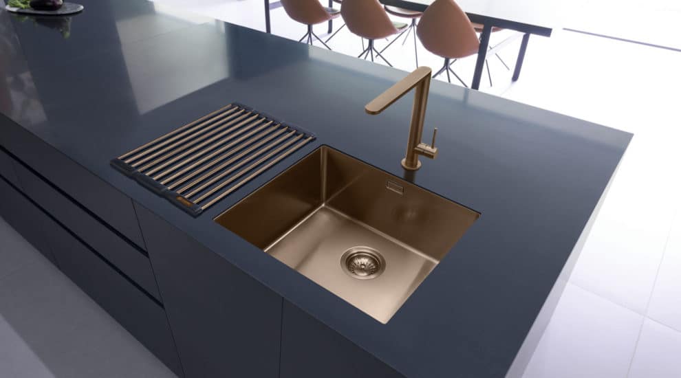 Copper Sink with Matching Single Control Tap & Fold Mat