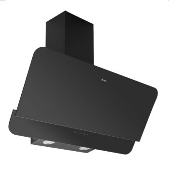 90cm Wall Chimney Hood Black Glass