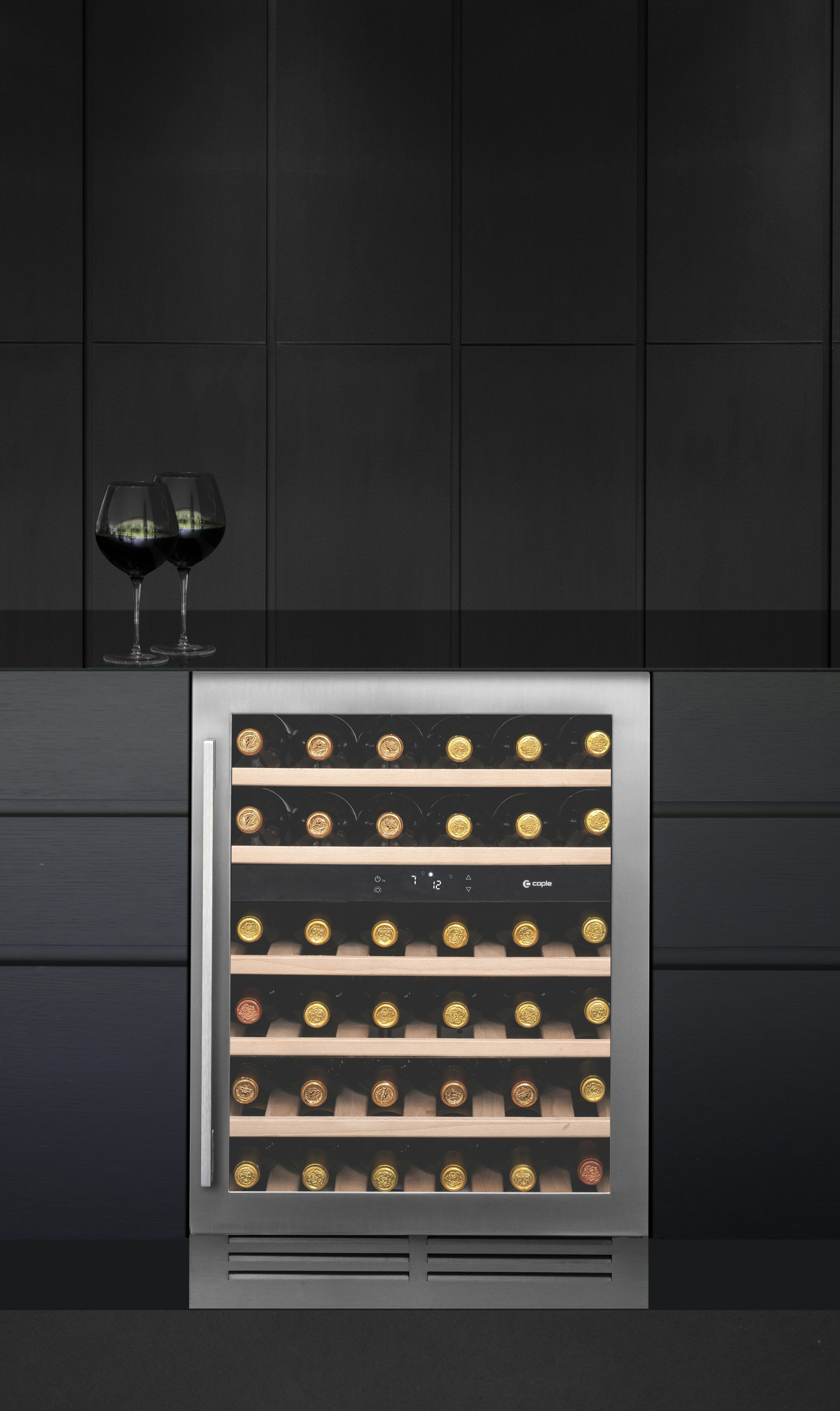 Stainles Steel Wine Rack Refrigerator Microwave Oven undercounter dual zone wine cabinet