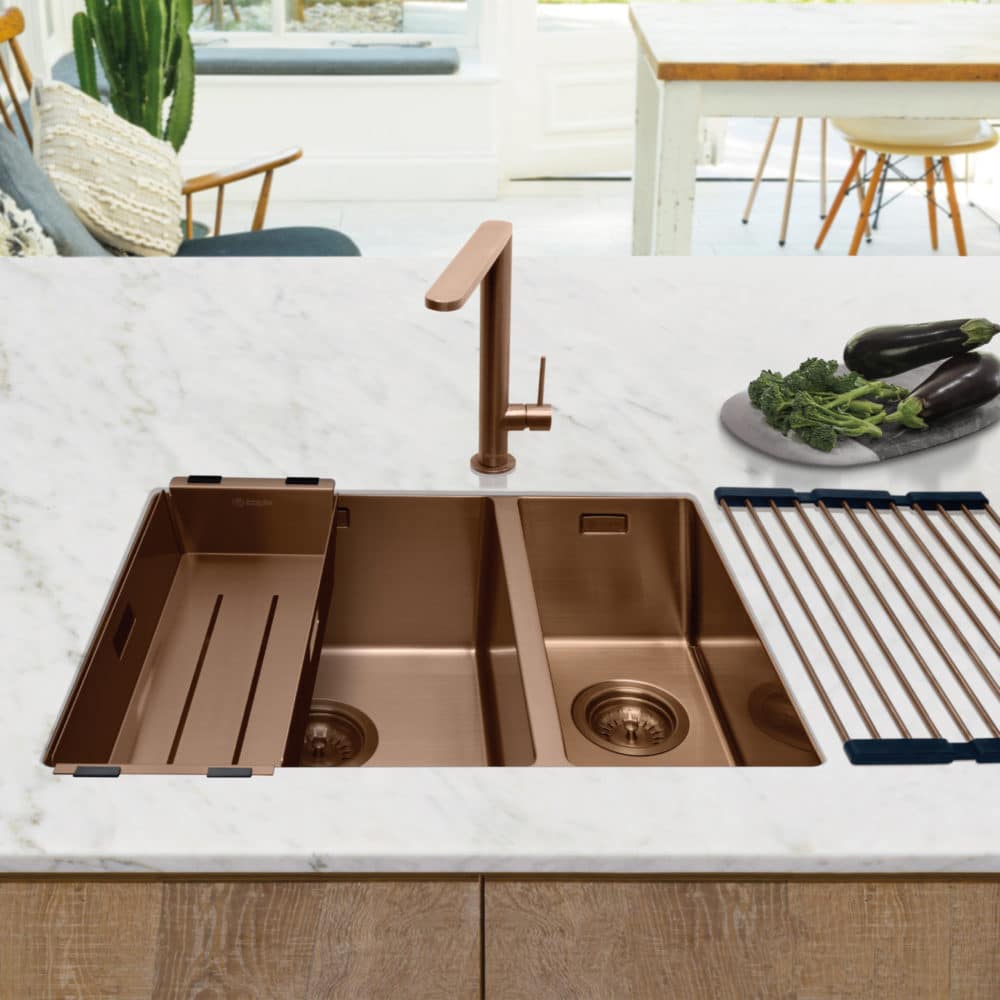 Mode Right handed Inset or Undermounted Sink in copper