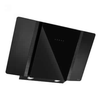 90cm Wall Chimney Hood Black Glass