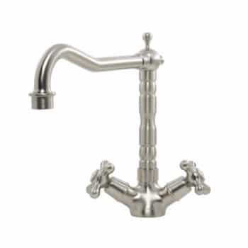 Antique Traditional Dual Lever Tap Brushed Nickel