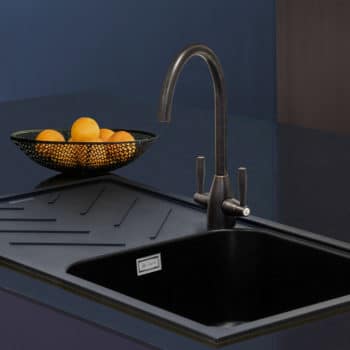 Geotech Granite Inset Sink with Drainer in Anthracite