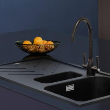 Geotech Granite Inset Sink with Drainer in Anthracite