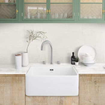 Joya Dual Control Tap in Stainless Steel and Ceramic Sink
