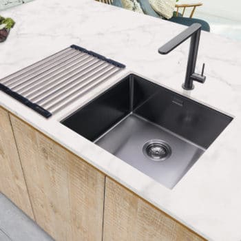 Gunmetal Sink with Matching Single Control Tap & Fold Mat