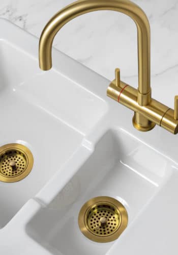 Vapos Hot Water Tap in Gold with Matching Accessories
