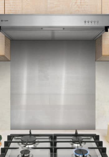 Stainless Steel Splashback with Conventional Hood