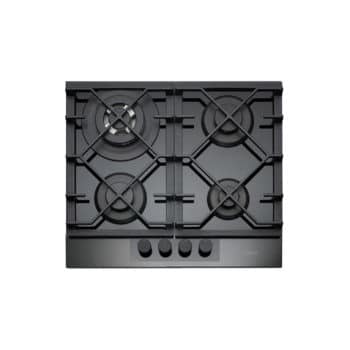 586mm Gunmetal Front Panel and Black Glass Gas Hob