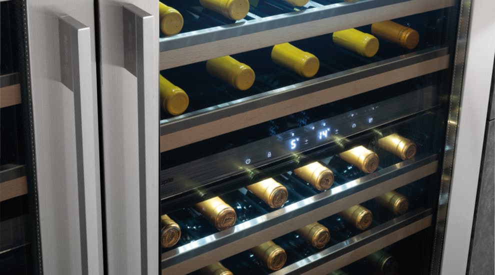 Premium Stainless Steel 60cm Wine Cooler with wine bottles