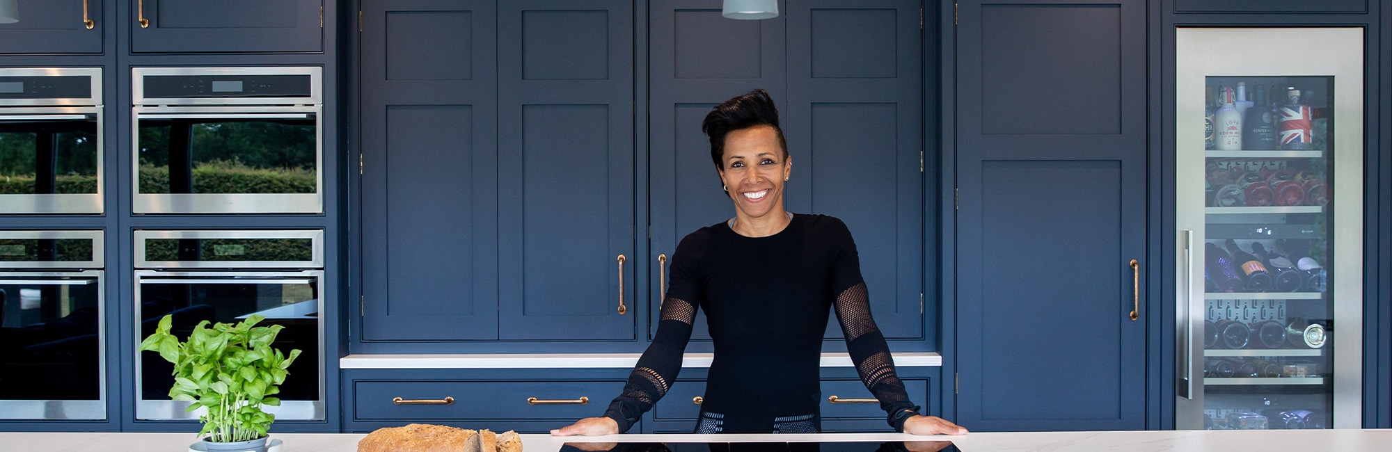 Kelly Holmes Kitchen Make-over Ovens and Wine Cabinet