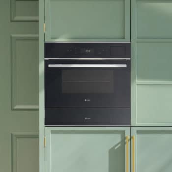 Black glass steam oven and warming drawer