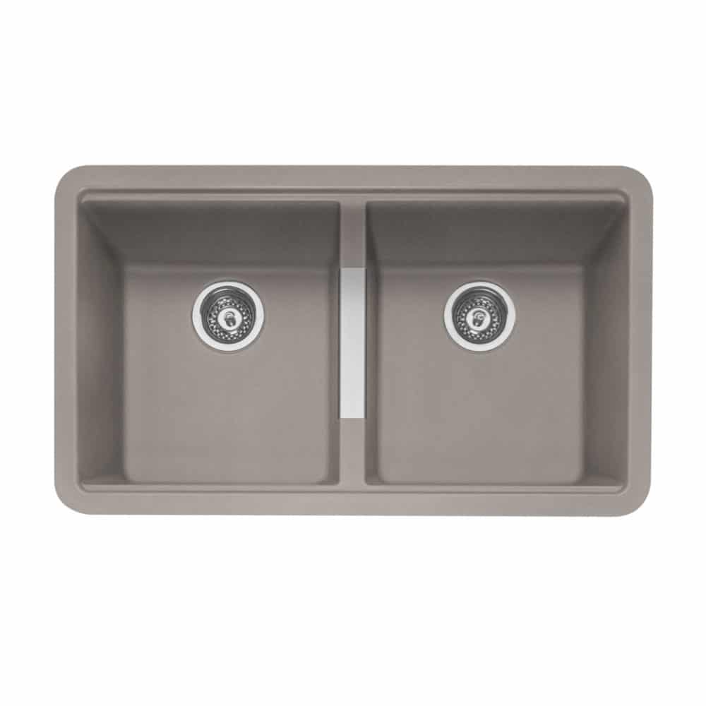 Geotech Granite Double Bowl Undermounted Sink in Mink