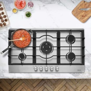 Stainless steel gas hob