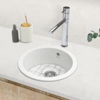 Ceramic inset or undermounted sink