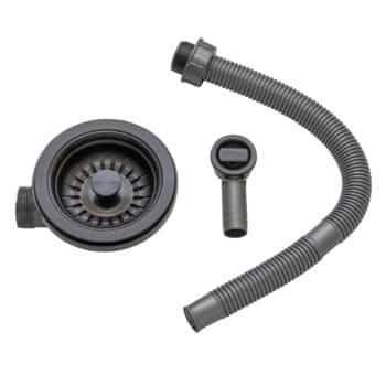 90mm Black steel basket strainer waste