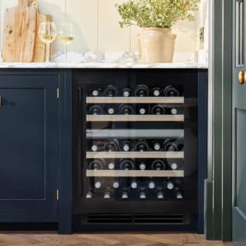 Undercounter Dual Zone Wine Cooler Black Glass