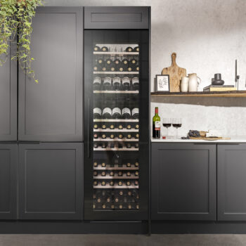 In-Column Triple Zone Wine Cooler Black Glass