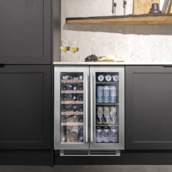 Undercounter Dual Zone Side by Side Wine Cooler Stainless Steel