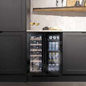 Undercounter Dual Zone Side by Side Wine Cooler Black